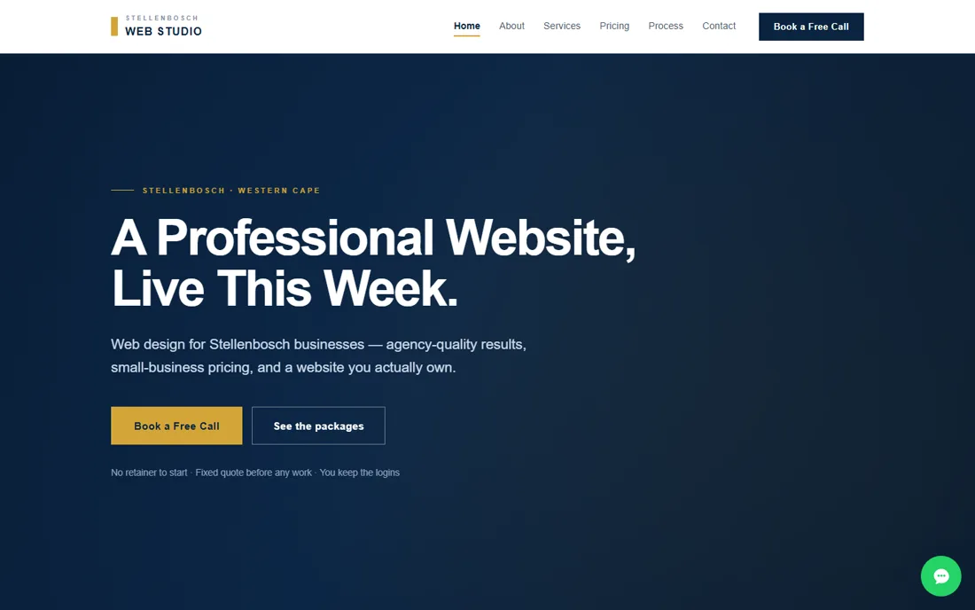 Small Business package demo — a multi-page business website built by STB Studios